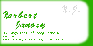 norbert janosy business card